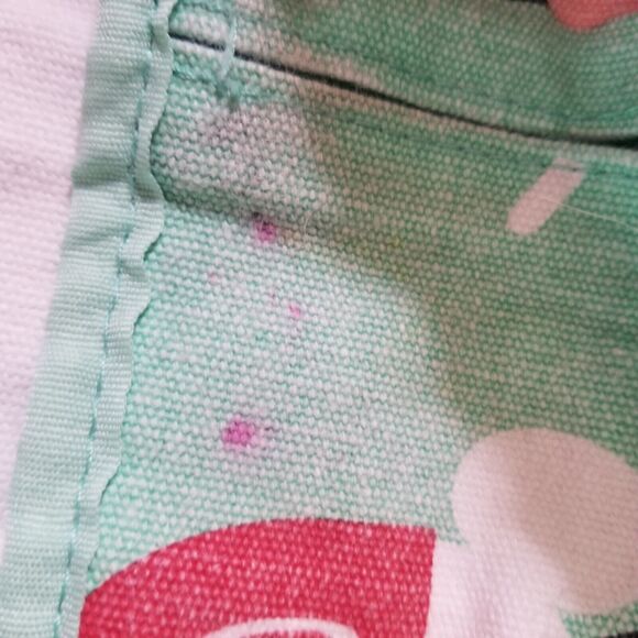 Disney Store Ice Cream Treats Sundae Canvas Tote Bag Green Zips 16" - Picture 16 of 16